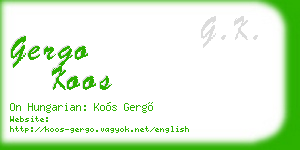 gergo koos business card